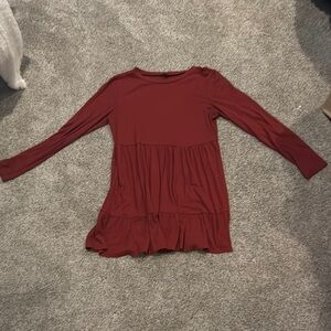 Women's Red Long Sleeve Dress